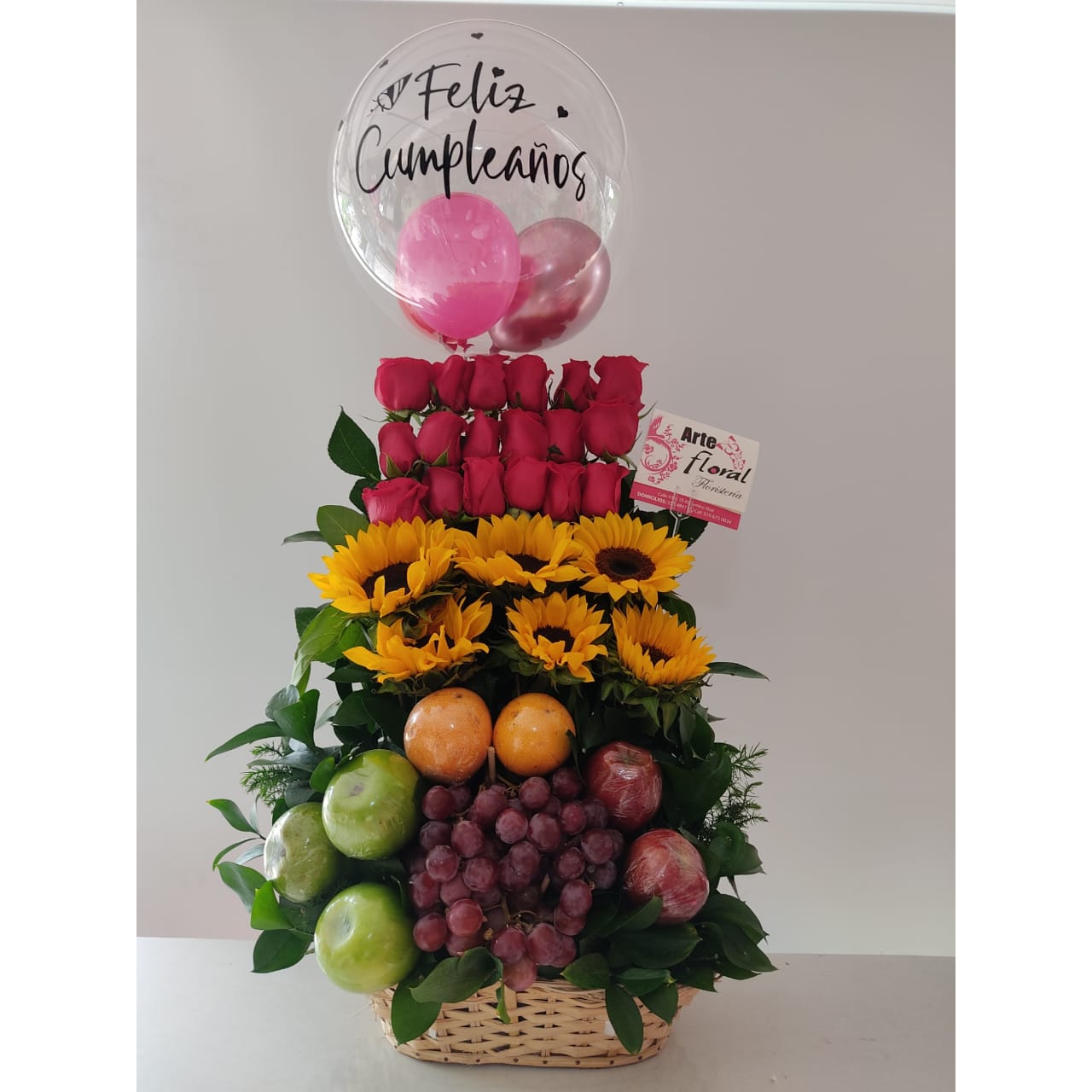 Arreglo frutal cumpleaños- flores cali