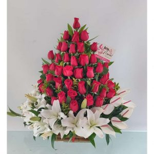 Arreglo floral con lirios - floristeria en cali