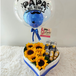 corazon con girasoles dia del padre,