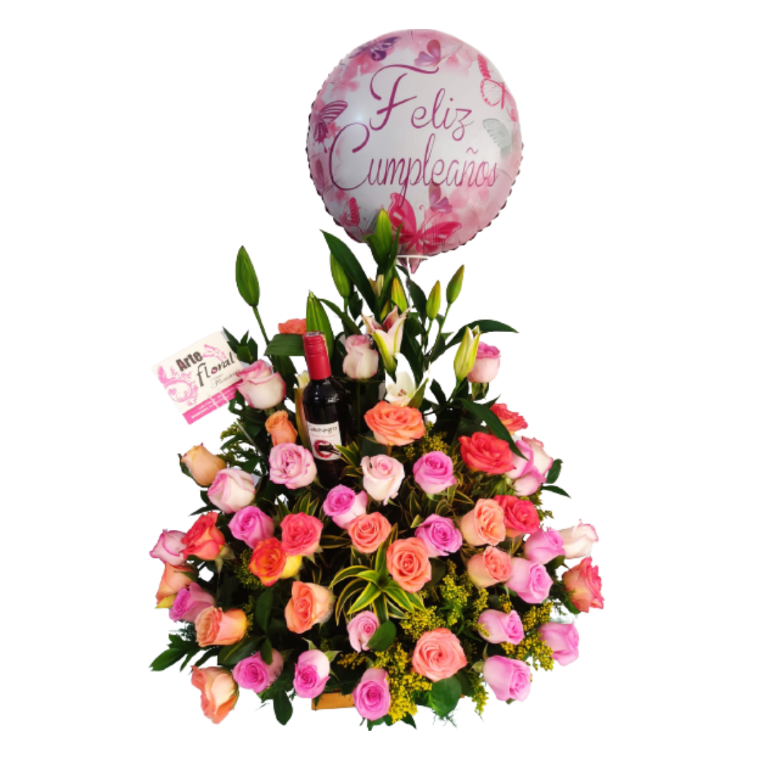 Arreglo rosas y lirios - rosas cali