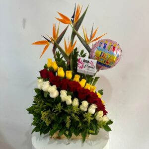 Ramo de rosas combinadas- floristeria cali