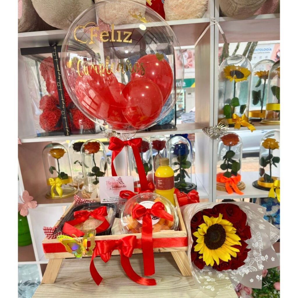 Desayuno sorpresa y ramo buchón- Floristería Cali