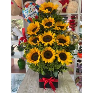 Ramo de girasoles y chocolates - Floristería Cali