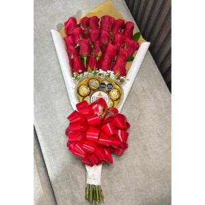 bouquet de rosas y chocolates- Floristeria cali
