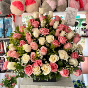 Arreglo de flores en rosas de colores pasteles- floristeria cali