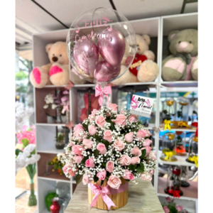 Arreglo de flores en rosas rosadas- floristeria cali