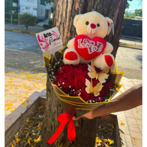 Ramo búchon de rosas rojas - floristeria en cali